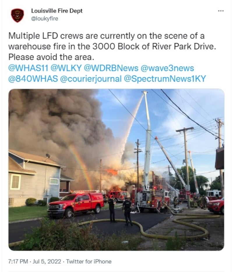 Warehouse Collapses Louisville Fire: Firefighter Injured