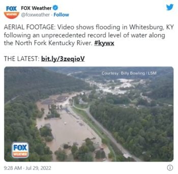 Aumenta fallecidos inundaciones en Kentucky