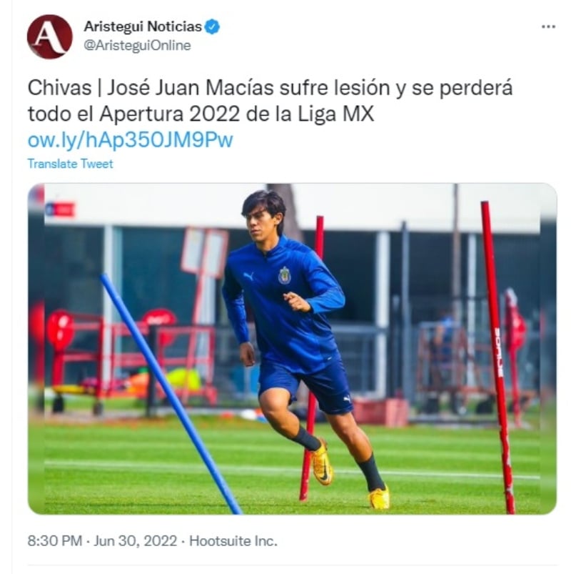 José Juan Macías lesionado: Se pierde todo el torneo y el Mundial