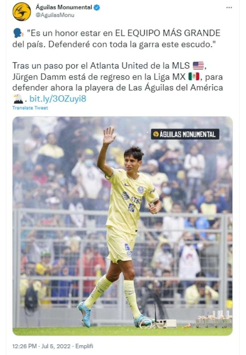 Jürgen Damm refuerzo América; ¿Llega al más grande de México?