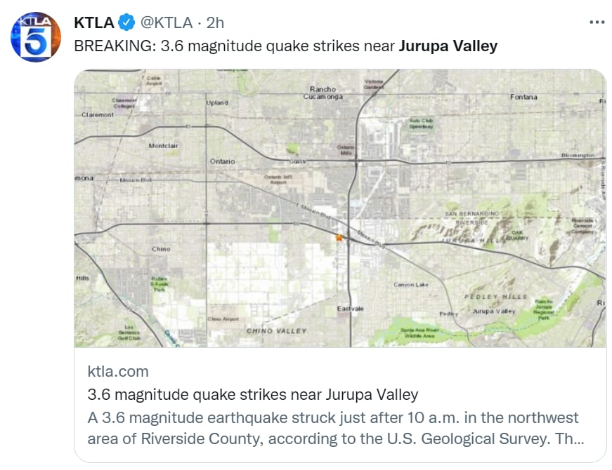 Sismo Jurupa Valley