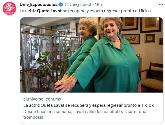 Actriz enferma