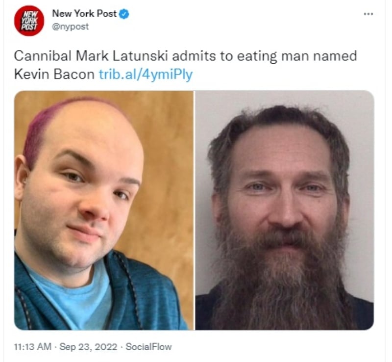Hombre revela que se comió a Kevin Bacon
