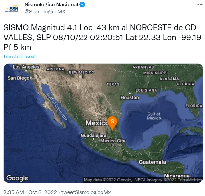 Sismo San Luis Potosí