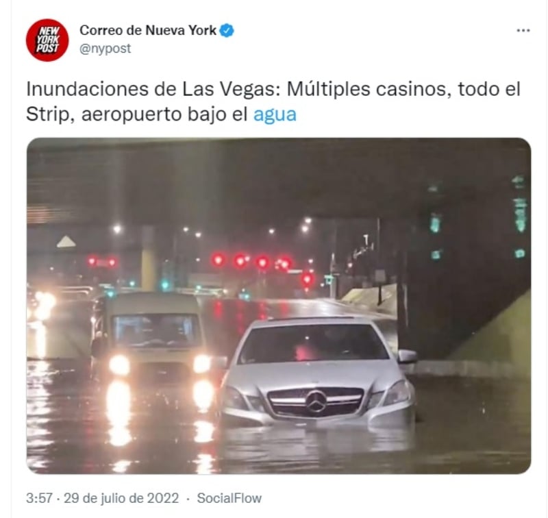 Las Vegas se ve afectada por las inundaciones