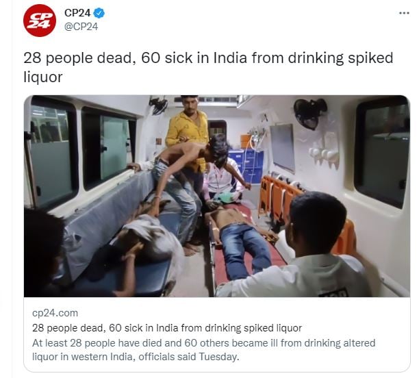 Adulterated liquor causes tragedy