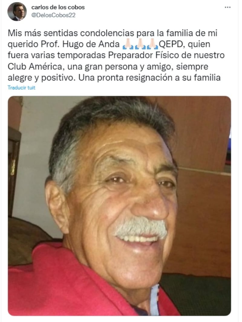 "Mis más sentidas condolencias"