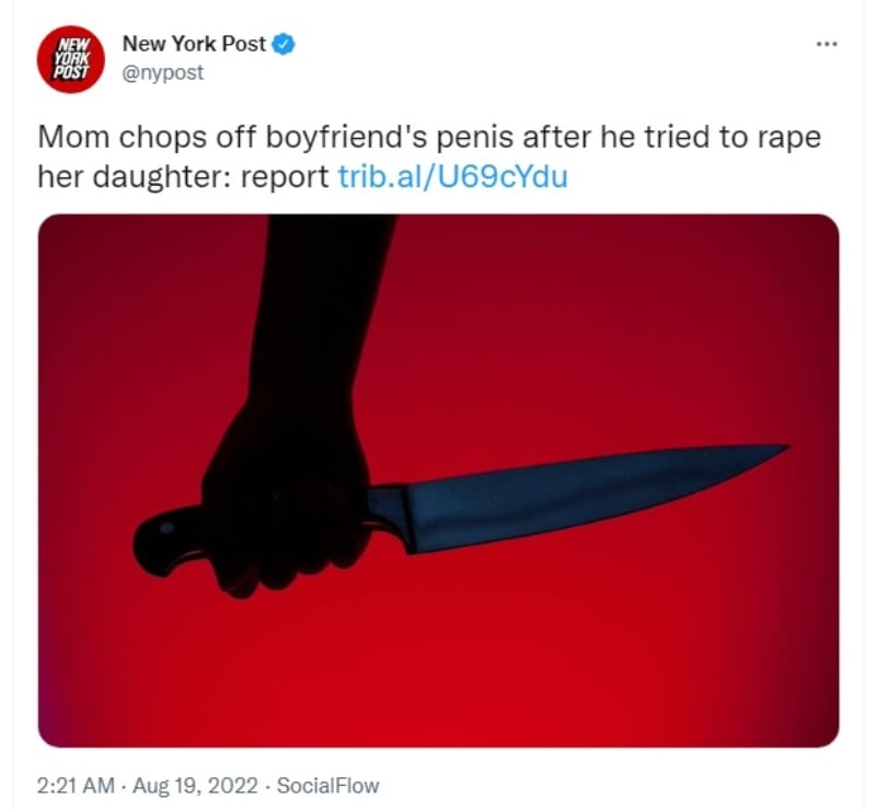 Mujer le corta los genitales a su novio