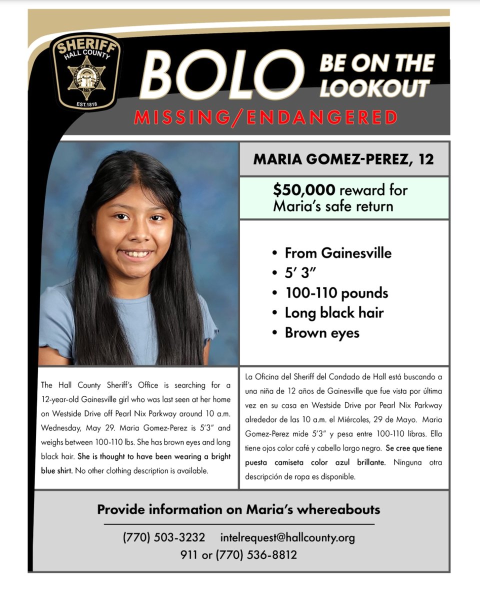 María Gómez increases reward, reward 50,000, Hall County, Georgia, MundoNOW, Prayer for María Gómez Pérez