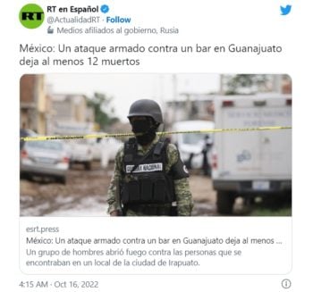 Ataque armado bar México muertos