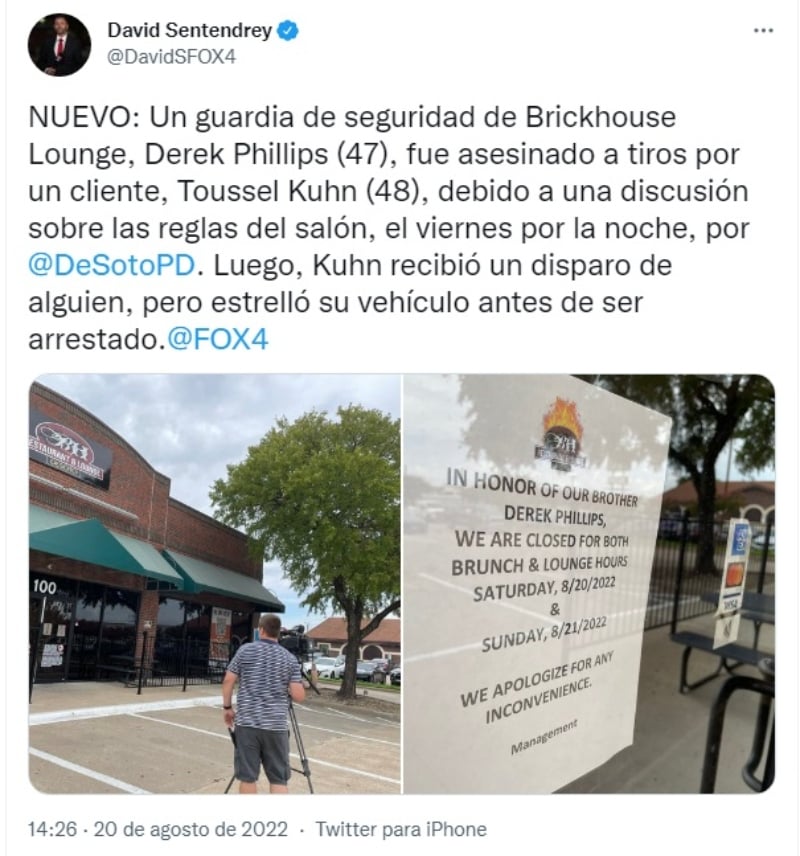 Recibió varios disparos