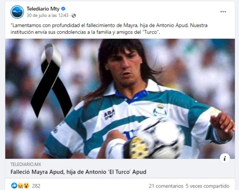 Antonio Turco Apud muere su hija