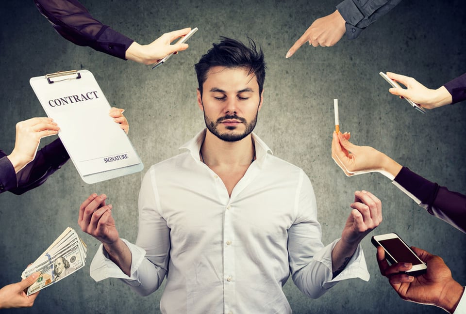 Man stressed by life
