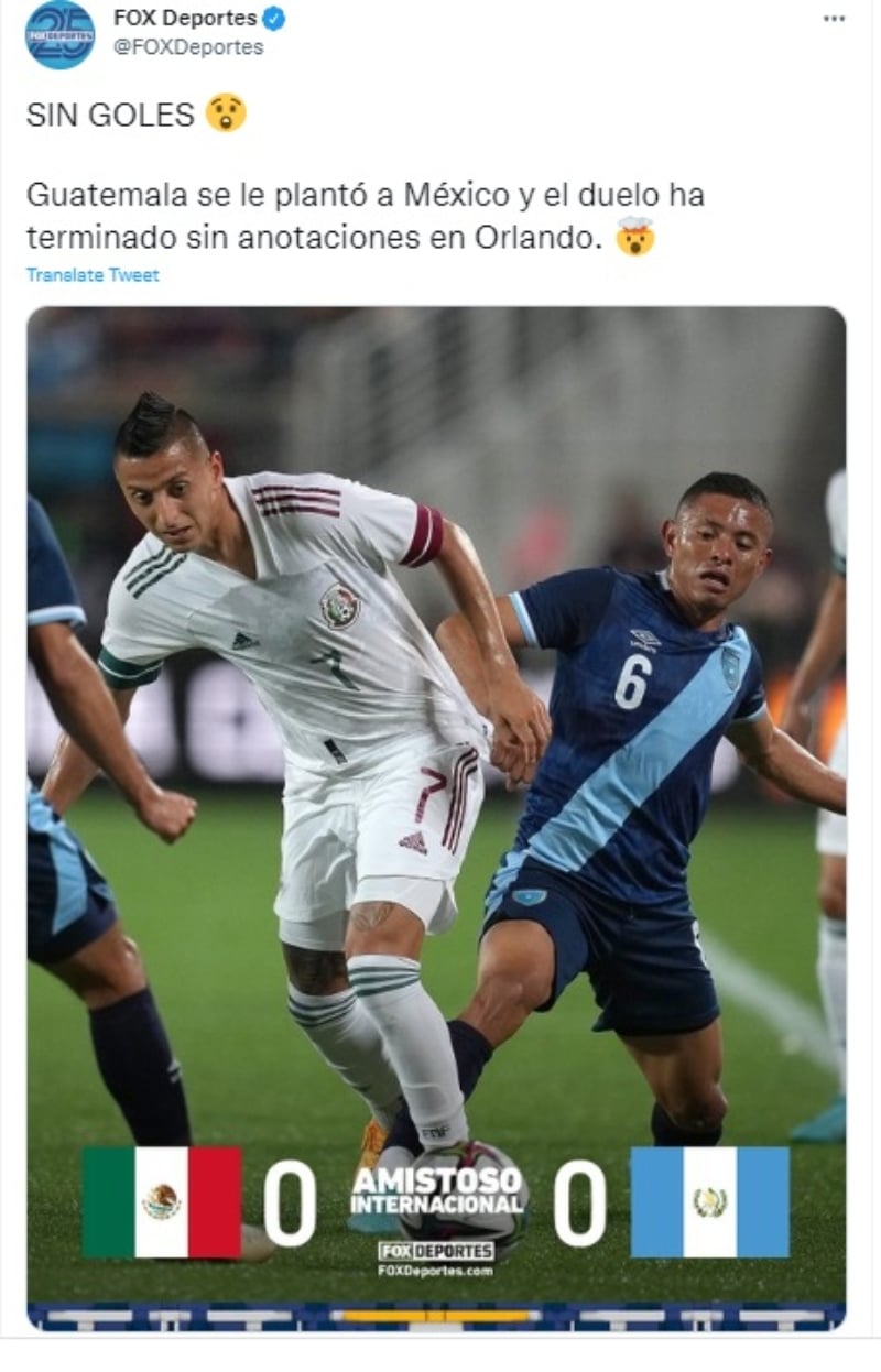 Mexico vs Guatemala, tie at zero goals