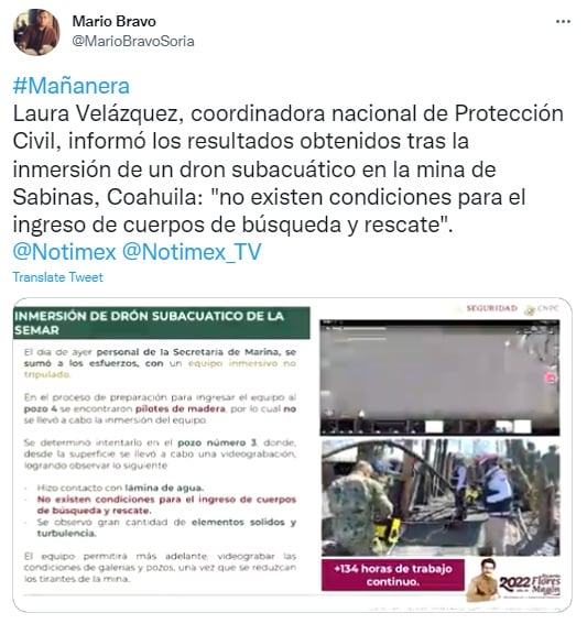 drones rescate de mineros en México