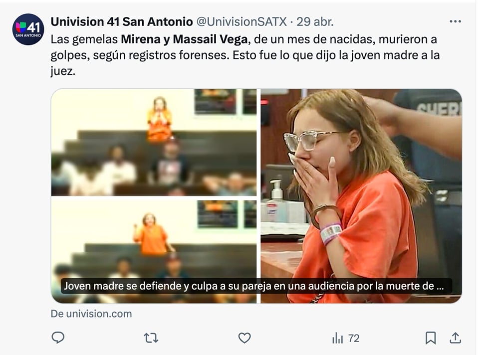 Angelina Calderón, Massail Vega, Mirena Vega, Fernando Vega, twins, crime