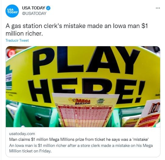 His surprise when seeing the Mega Millions numbers