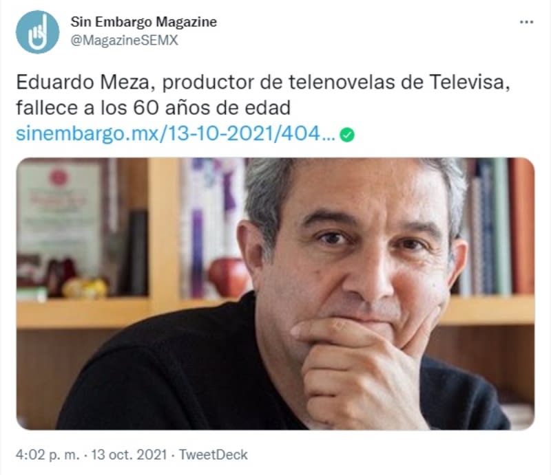 Producer Eduardo Meza dies