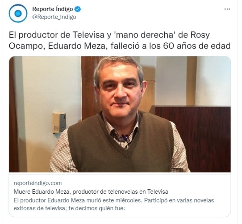 Producer Eduardo Meza dies: Farewell words