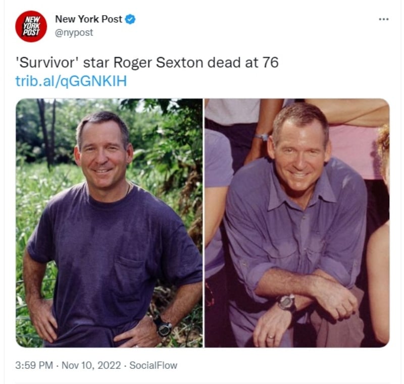 Muere Roger Sexton: Confirman las causas de su fallecimiento