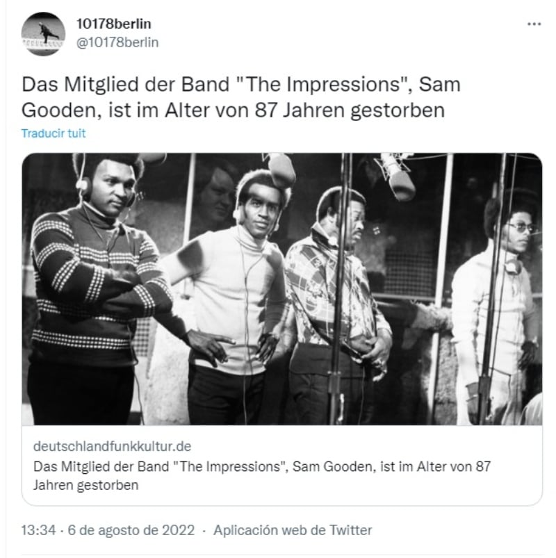 Muere músico Sam Gooden: Falleció a un mes de su cumpleaños