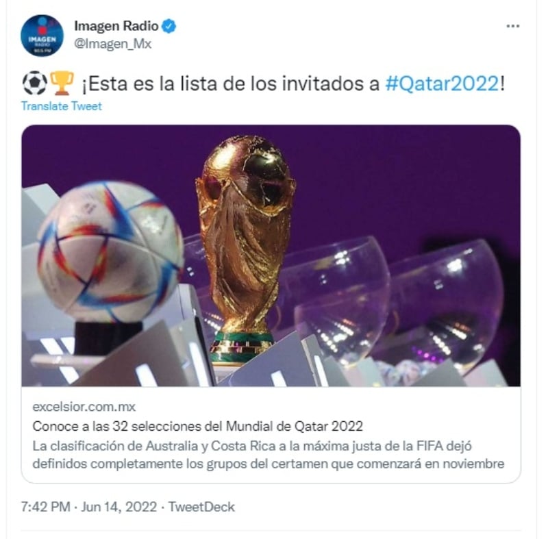 Definidas las 32 selecciones para el Mundial de Qatar