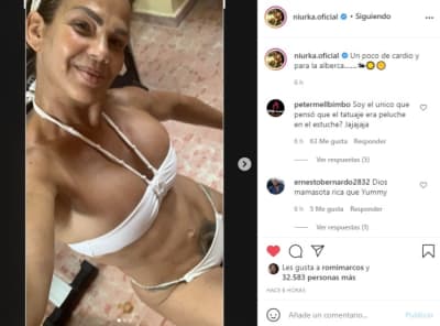 Niurka shows off bikini tattoo