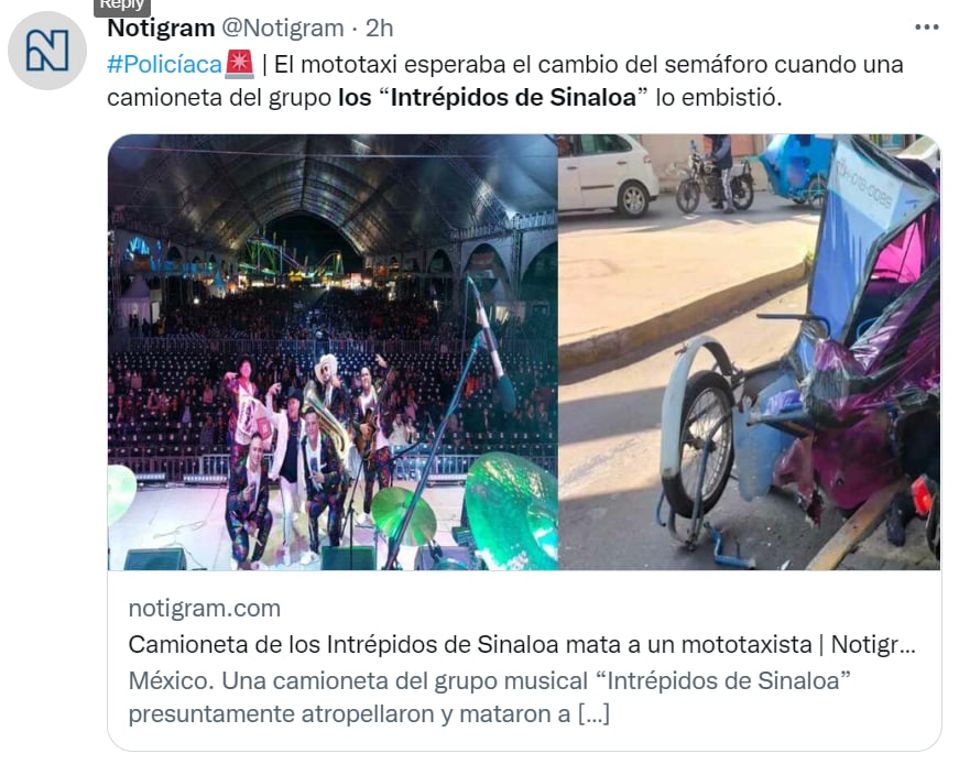 Conductor arrolla a mototaxista