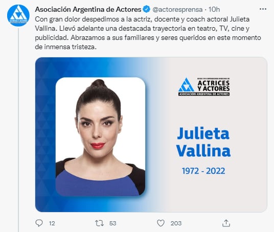 Actress Julieta Vallina dies