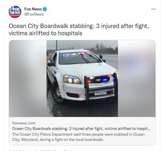 Apuñalamiento múltiple en Ocean City Boardwalk