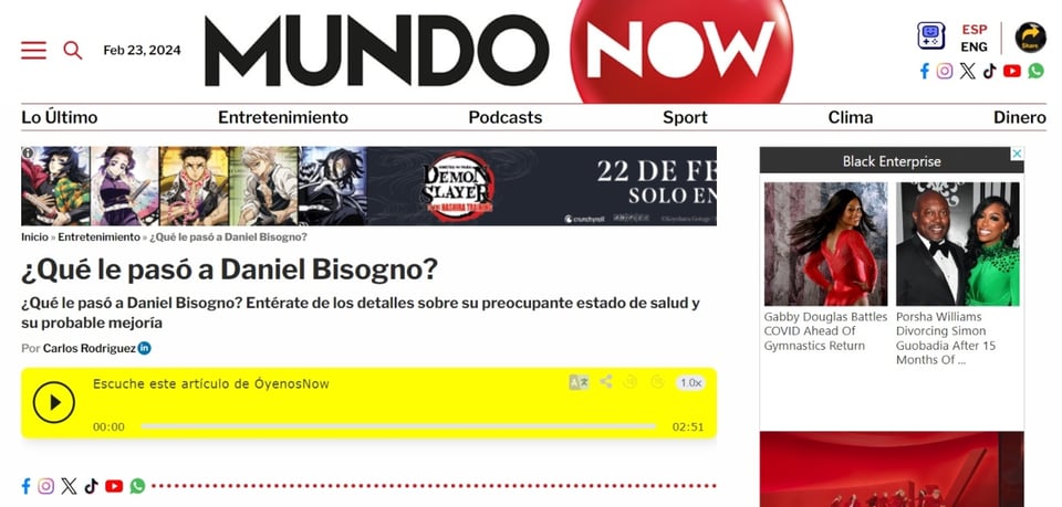 Daniel Bisogno, host, Ventaneando, TV Azteca, MundoNOW