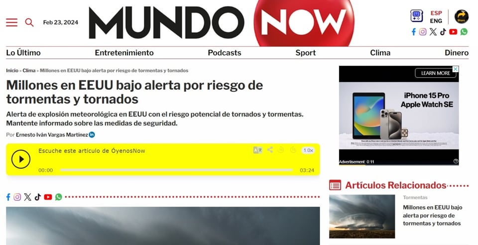 ÓyenosNOW, audio, readers, experience, audiovisual format, MundoNOW