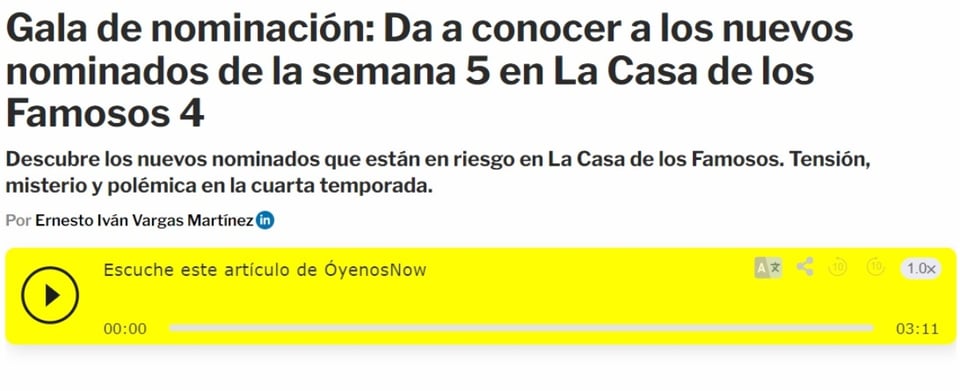 ÓyenosNOW, audio, narration, emotions, MundoNOW
