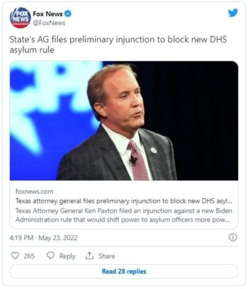 They ask a judge to stop the application of Biden's new asylum rule