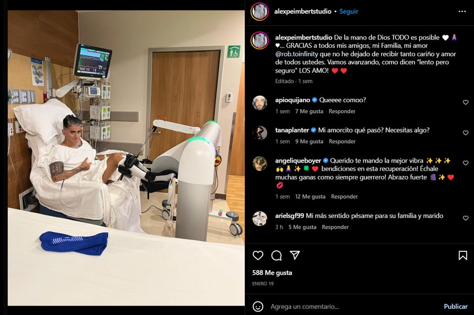 Hace una semana publicó una foto en el hospital
