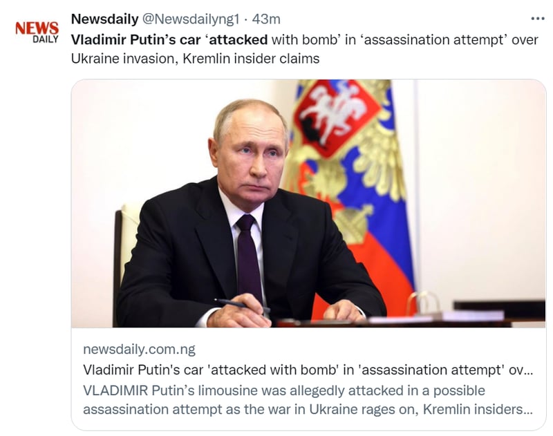 Atacan bomba Vladimir Putin