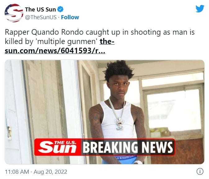 Rapero Quando Rondo mortal tiroteo