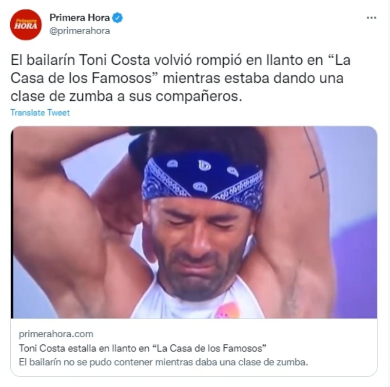 Adamari López's reaction when Maripily calls Toni Costa a crybaby