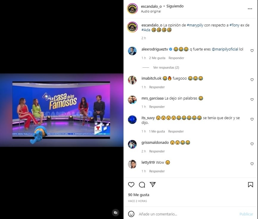 Reaction Adamari López Maripily crybaby Toni Costa: "Like your crybaby ex"