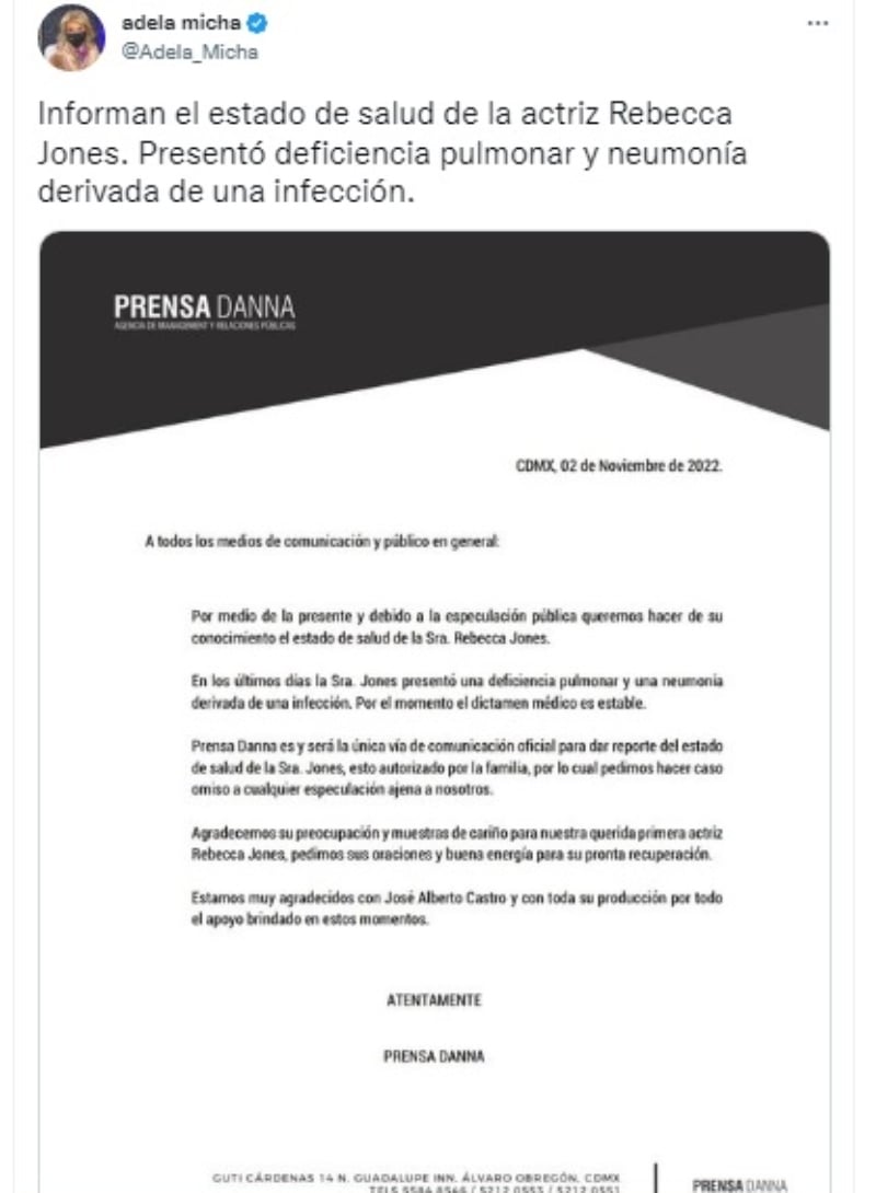 " Presentó una deficiencia pulmonar"