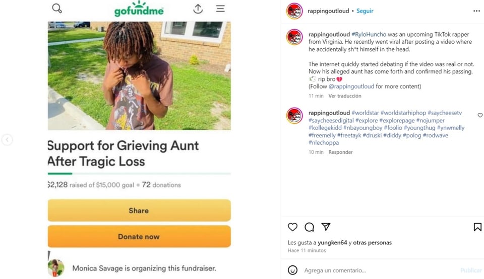 Rylo Huncho, rapper, GoFundMe, support, MundoNOW