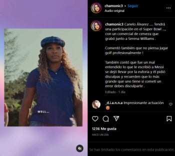 La aparición de Serena Williams en el comercial