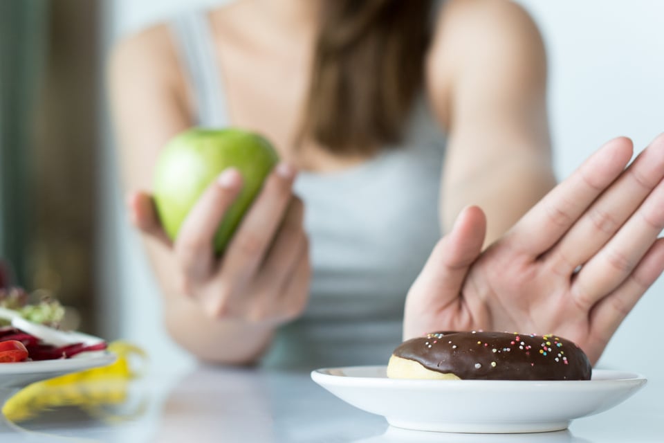 Person following healthy eating to lose weight and keep it off.