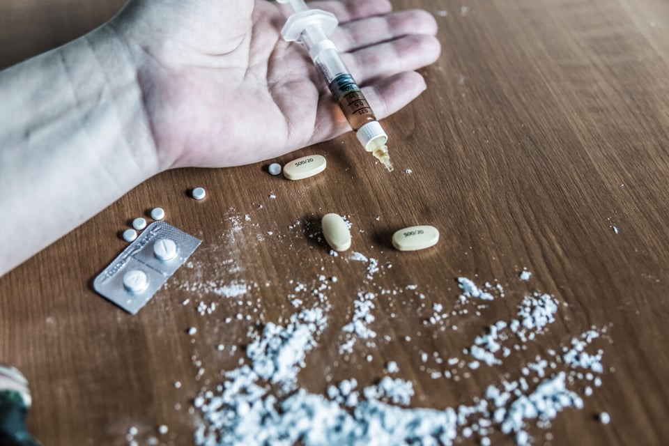 pills, hand, needle, problem, addicition