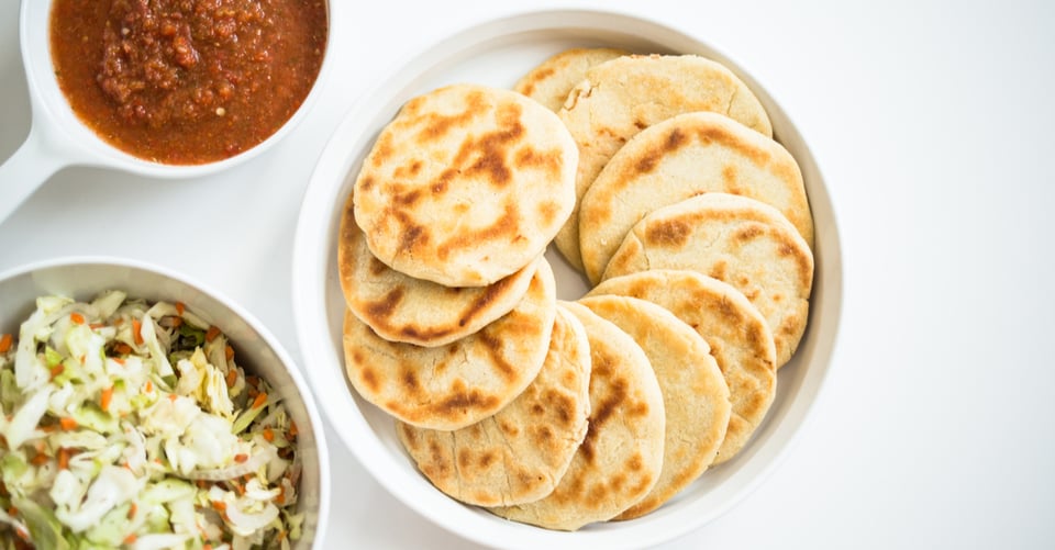 Some pupusas on a plate