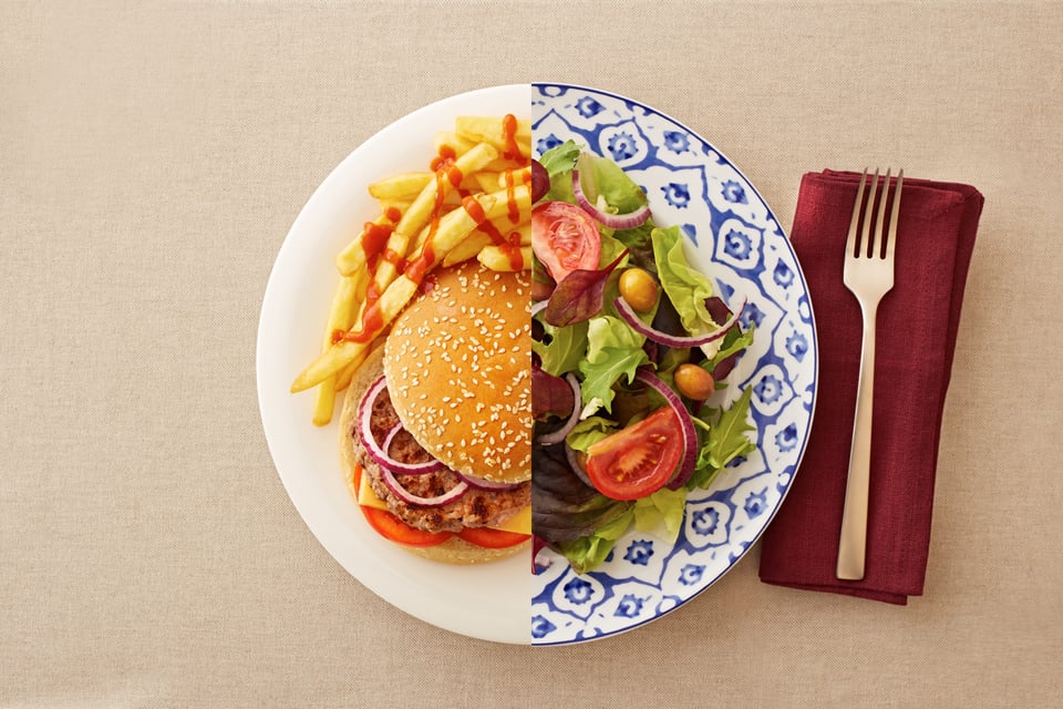 Healthy food balance to lose weight and keep it off.