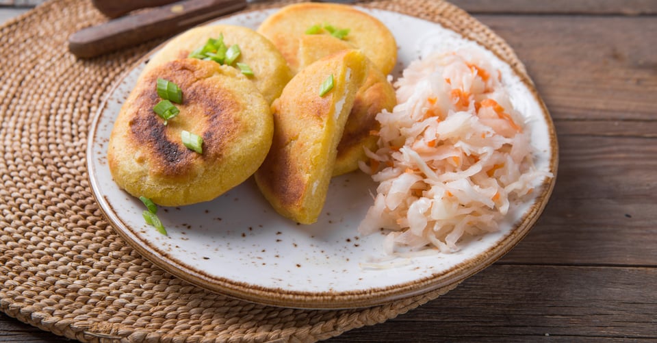 Pupusas served on a table