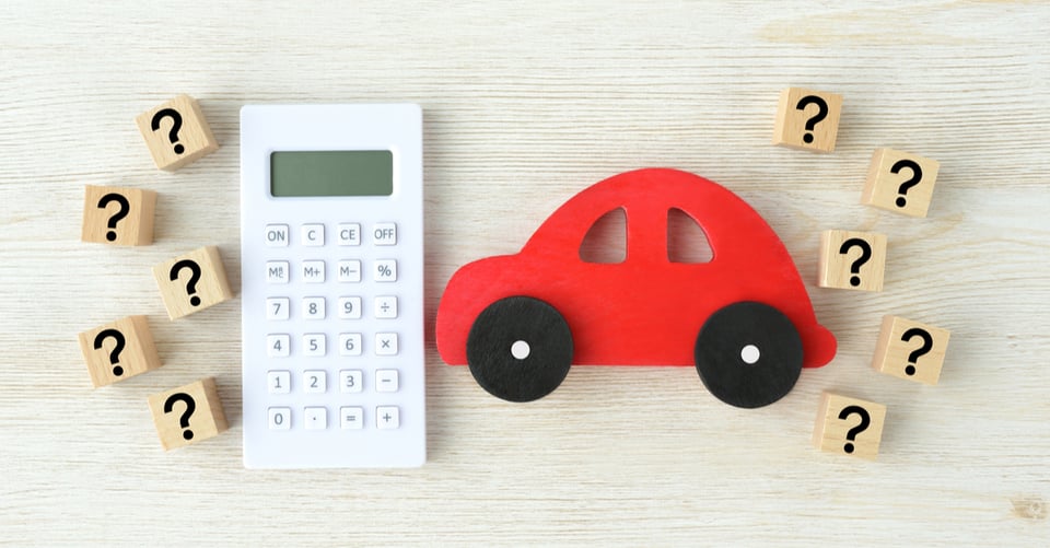 Carro de juguete con calculadora
