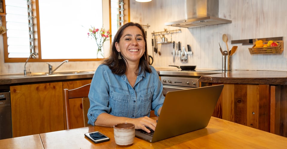 Latina smiling for credit score