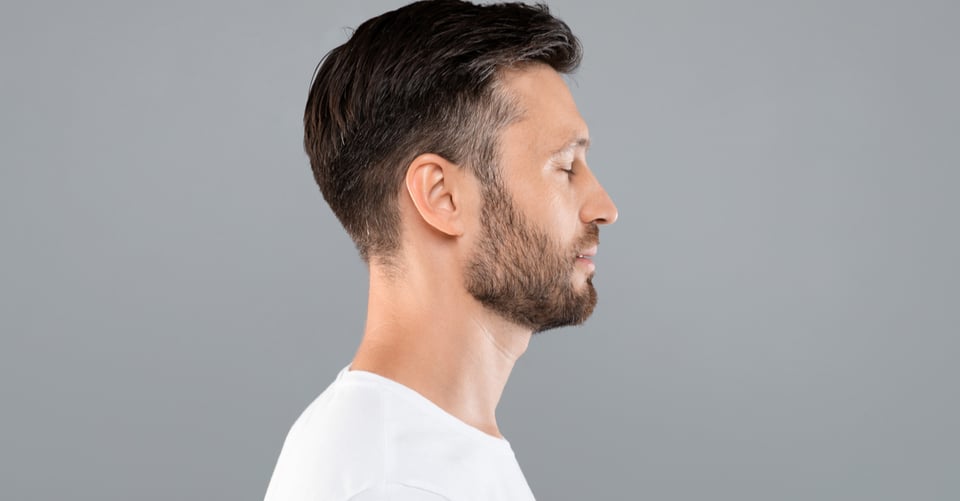 A man breathing to calm anxiety